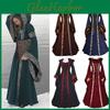 Vestido de Disfraz Gótico Medieval Vintage para Mujer Vestido Victoriano Renacentista Retro con Capucha