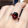 New In Classic Retro Oval Ruby Engagement Rings for Women Luxury Wedding Jewelry Charm Design Banquet Gift Adjustable Opening