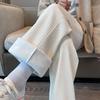 Autumn WInter Women's Corduroy High Waist Thickened Velvet Loose Casual Pants Women Plush Wide Leg Pants