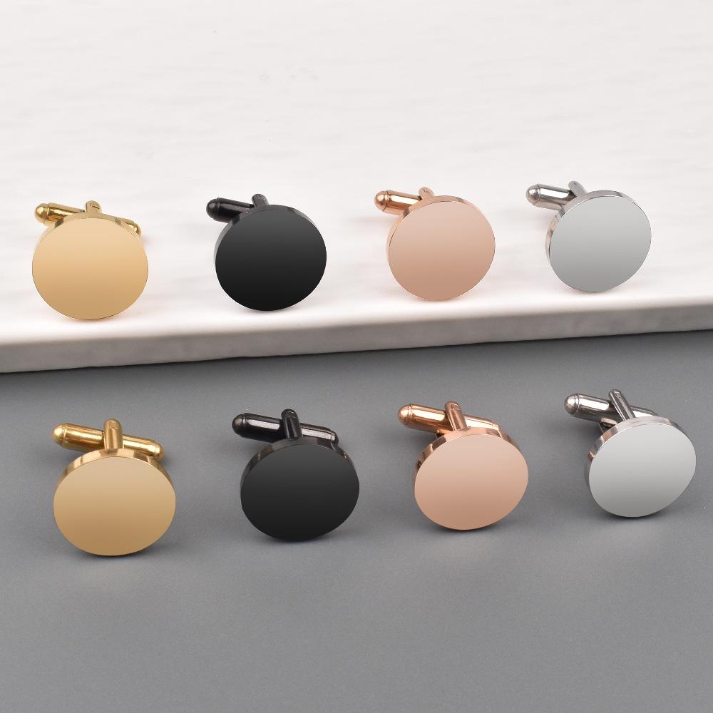 Stainless Steel Mirror Polished Men's Business Cufflinks