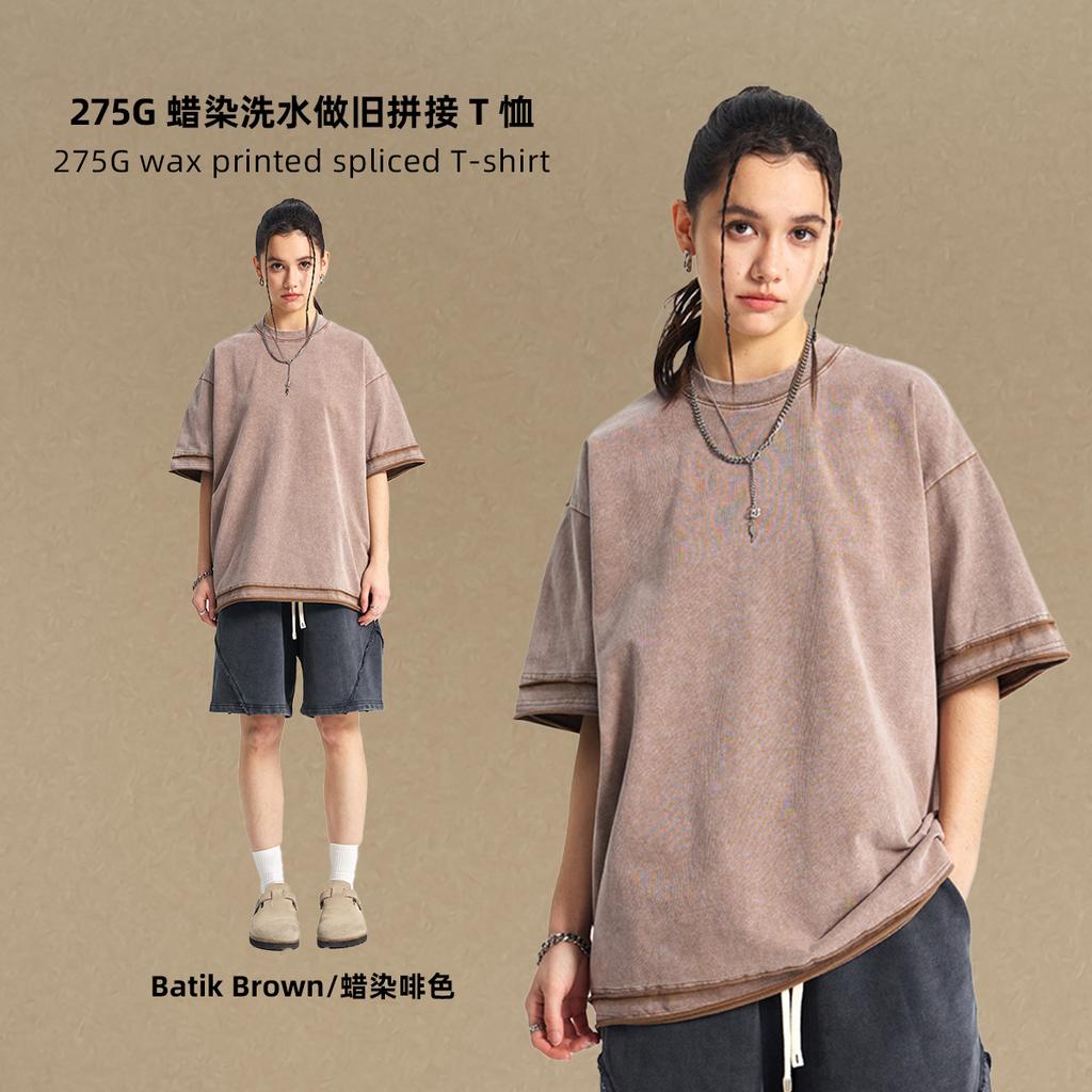 275 GSM 100% Cotton Washed T-Shirt Customized Pattern Print Men's Tees Personalised T-Shirt