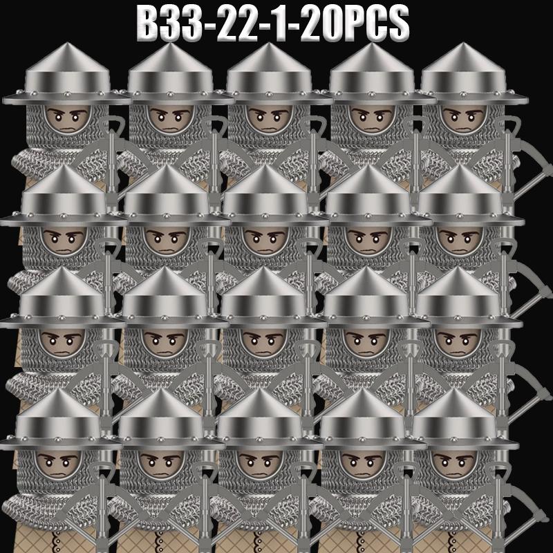 Medieval Military Soldier Series Building Blocks Castle Black Eagle Green Dragon Knights Figures Militia Accessories Bricks Toys
