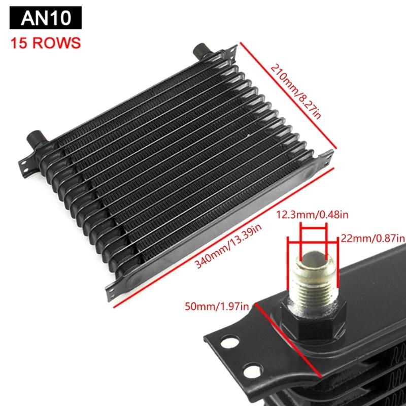 7/10/13/15 Row AN10 10AN Transmission Oil Coolers Kit Universals Engine Transmission British Radiator Oil Coolers Condenser