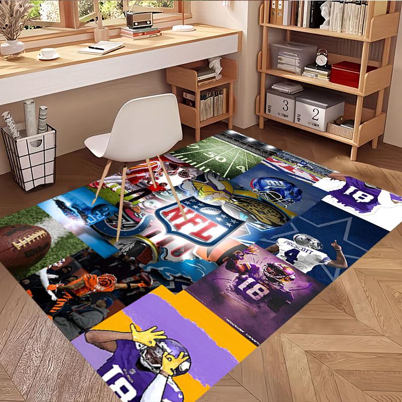 NFL Print Rug, Washable Floor Carpet, For Entryway Dorm Laundry Room Office Study, Home Decor Birthday Christmas Gift
