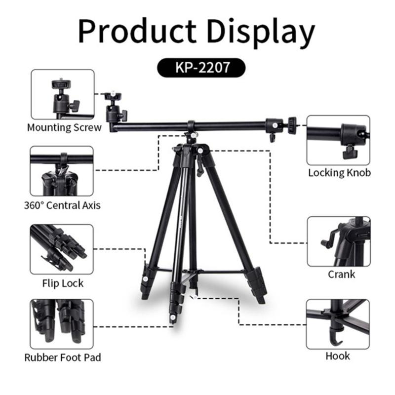 Trépied pour téléphone 133cm Trépied professionnel Design pliable pour enregistrement vidéo Appareil photo reflex numérique Support de photographie réglable