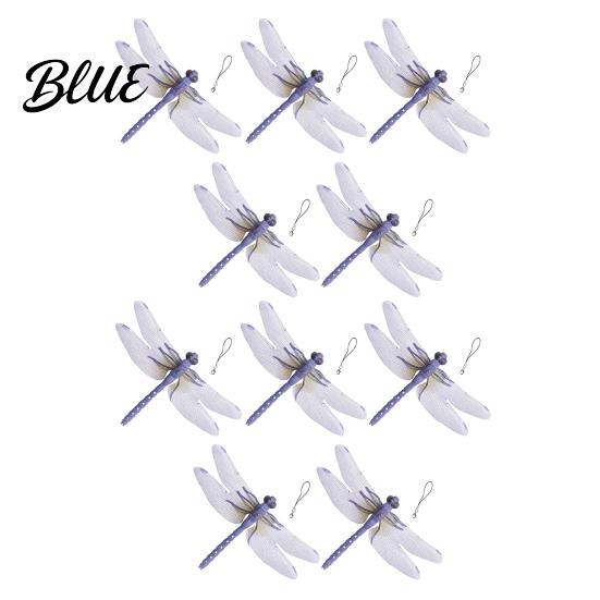 Dragonfly Garden Art Accessory 3D Simulation Outdoor Fake with Keychain Artificial Decoration Insect Model for Yard Courtyard Patio Flower Beds