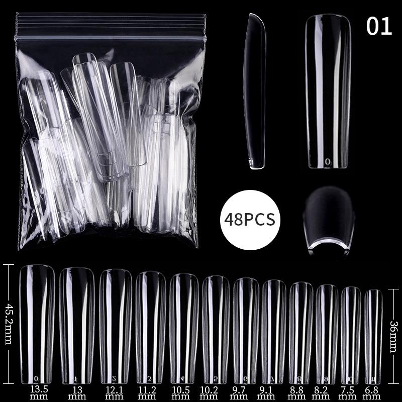 1Bag Gel Nails Extension System False Nail Full Cover Sculpted Clear Matte Fake Nail Tips Quick Building Nail Manicures Tool