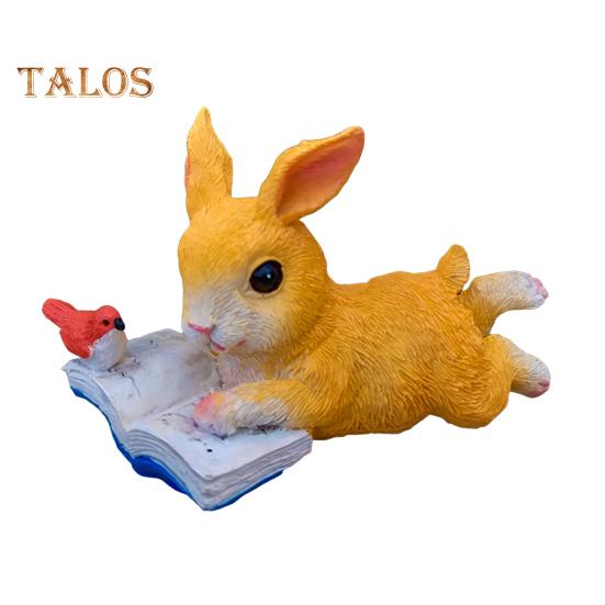 

Статуэтка кролика, читающего книгу, фигурка кролика из смолы, садовый декор, коллекционная статуэтка кролика, настольное украшение для домашнего офиса Rabbit