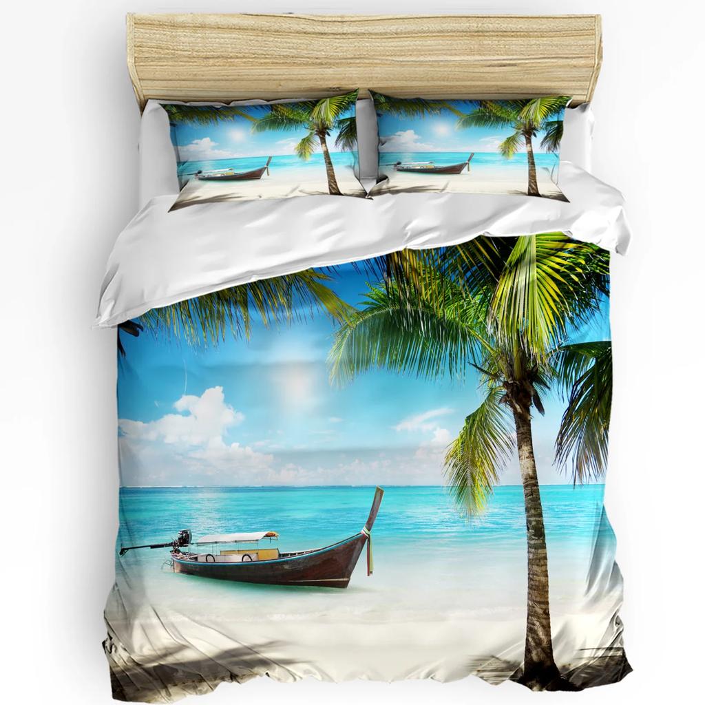 Sailing Sailboats Seagull Dolphin Sea Clouds Duvet Cover Bed Bedding Set Home Quilt Cover Pillowcases Bedding Set No Sheet