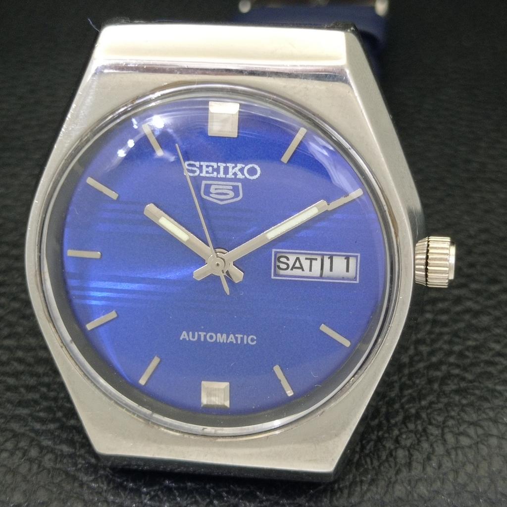 VINTAGE SEIKO 5 AUTOMATIC 6309A JAPAN MENS BLUE COLOR DIAL WATCH a701530-5 R206b-a701530