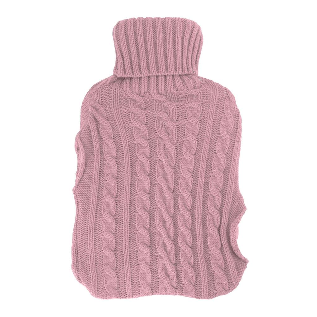Hot Water Bag Rubber Explosionproof Water Injected Hand Warming Bag with Knit Hand Insert Cover Large