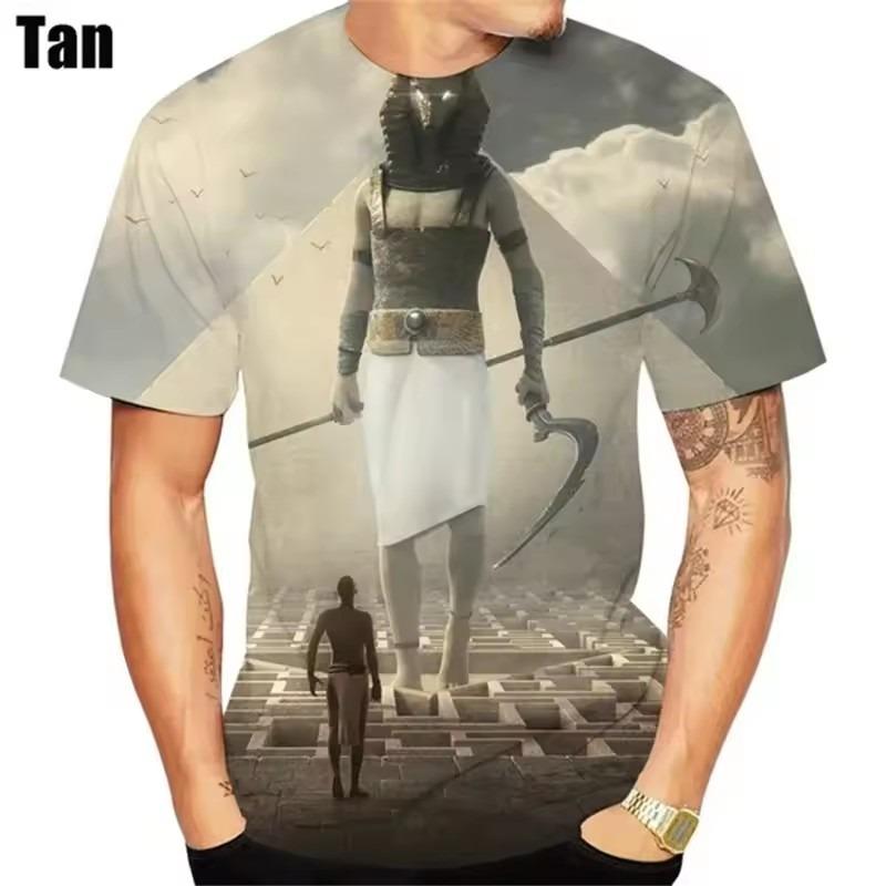 Ancient Horus Egyptian God Eye Egypt Pharaoh Anubis Face 3d Printed T-shirt Men Women Vintage Harajuku Short Sleeve Tees Tops