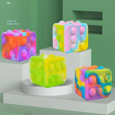 Dice Game Sensory Toys Bubble Dice Sensory Toys Silicone Pop Bubbles 3D Dice Shaped Squeeze Stress Toys Venting Toy Stress