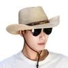 Spring and Summer Sun Hat Western Cowboy Straw Hat Outdoor Beach Hat Sunscreen Sun Hat Big Brim Summer