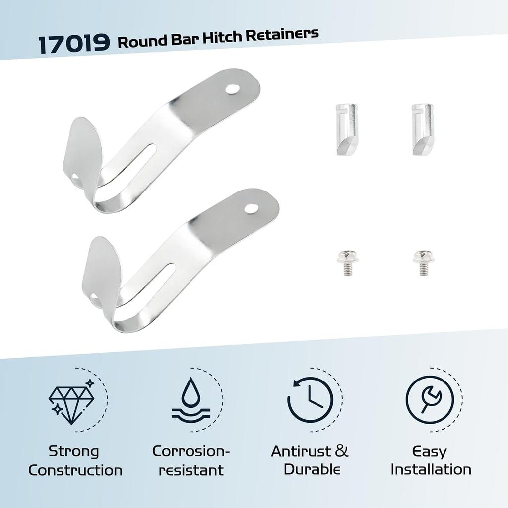 17019 Round Bar Weight Distribution Hitch Retainers Compatible with CURT | RV Trailer Weight Distribution Hitch Repalce Part #17600 or #17601