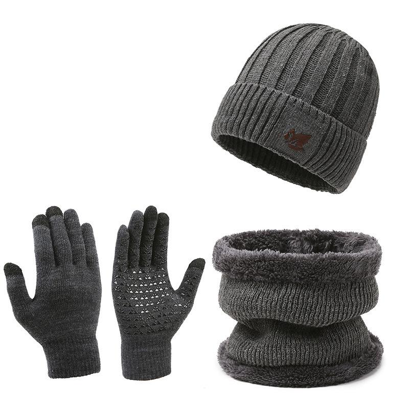 Hat Unisex Knitted Hat Scarf Hat Two-piece Set Peaked Hat Ear Protector Hat Cycling Cold Resistant Warm Set