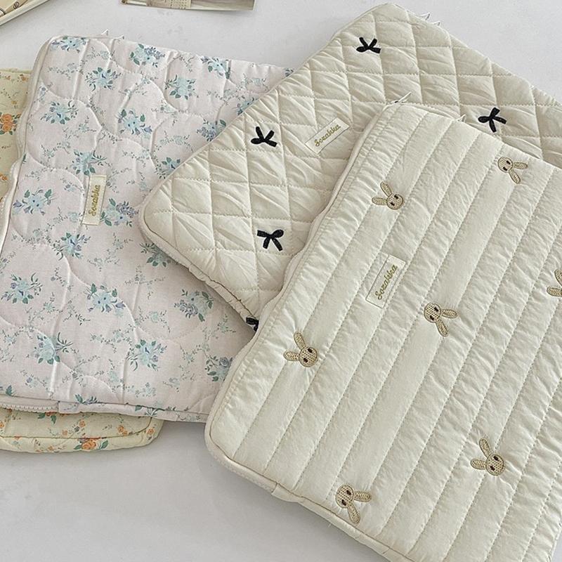 Cute Embroidery Bow Or Floral Graphic Laptop Bag Tablet Sleeve Case 11 13.3 14 15.6 Inch For Tablet Pc Laptop