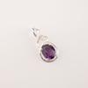Natural Amethyst Gemstone 925 Sterling Silver Boho Jewelry Zircon Pendant 1.22" CZP-13-1