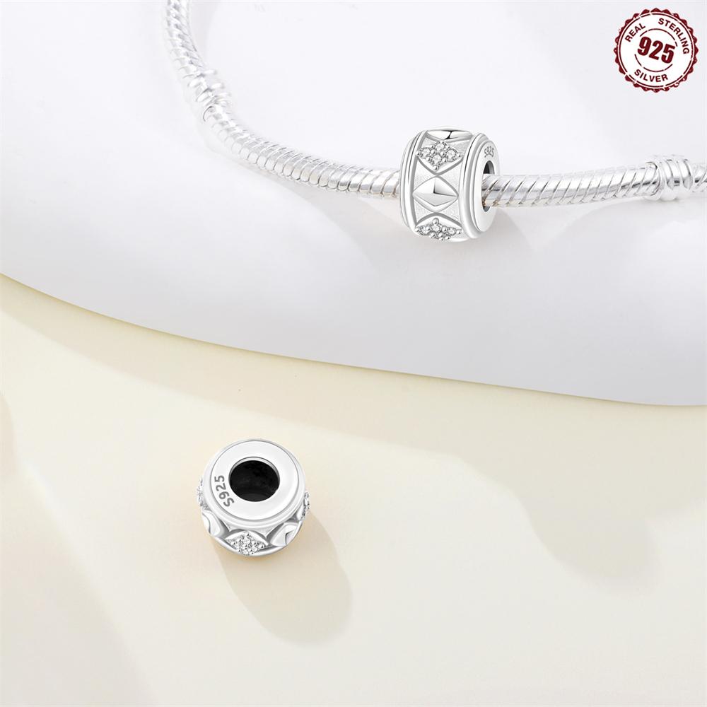 copper Authentic Simple Zircon Gold Plated Diamond Bead Collection Isolation Bead Charms Compatible With Bracelets Women Jewellery Valentine Fine Gift