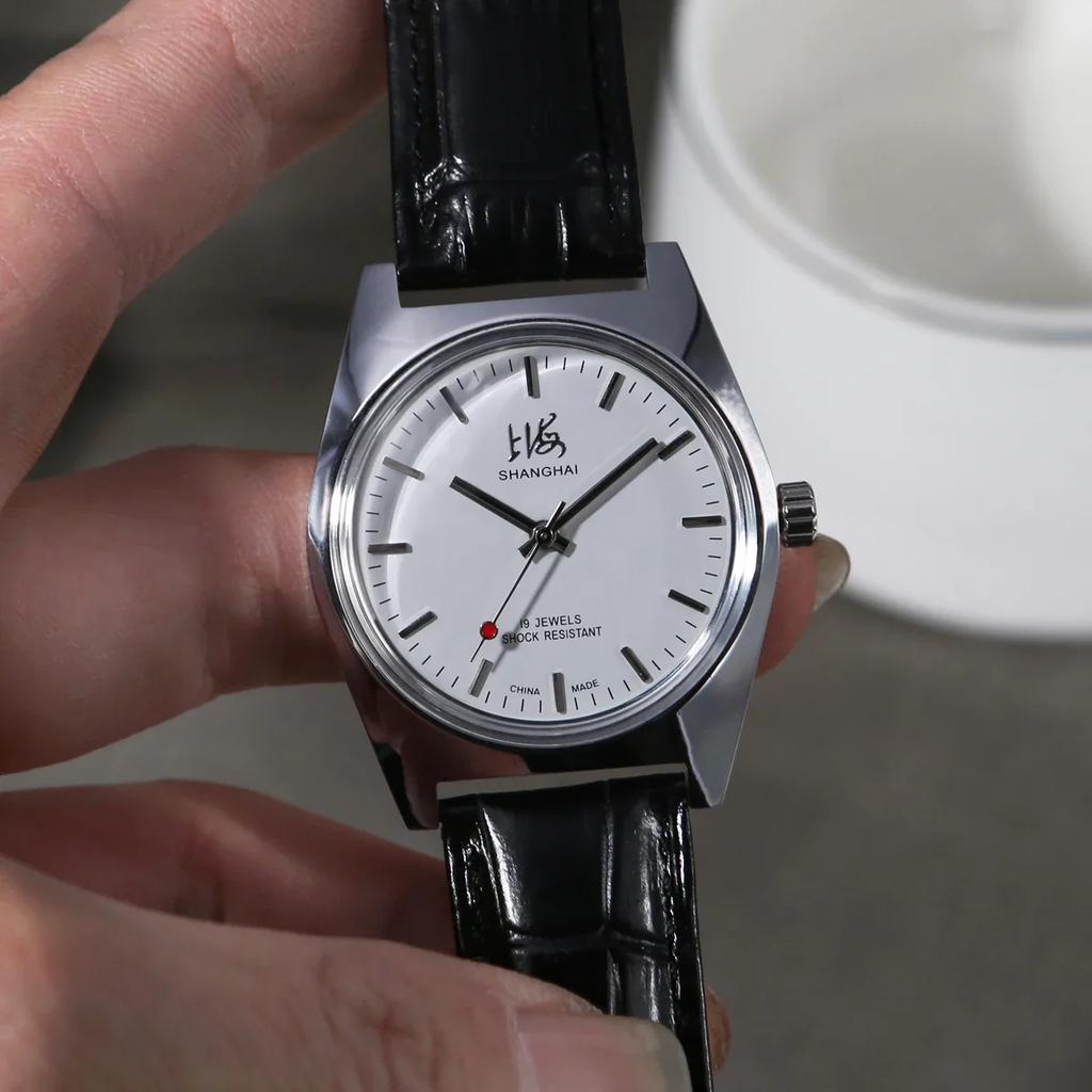 36mm Shanghai Men's Watch Retro 7120 Manual Mechanical Movement Minimalist Business Mechanical Wristwatches Drop Shipper