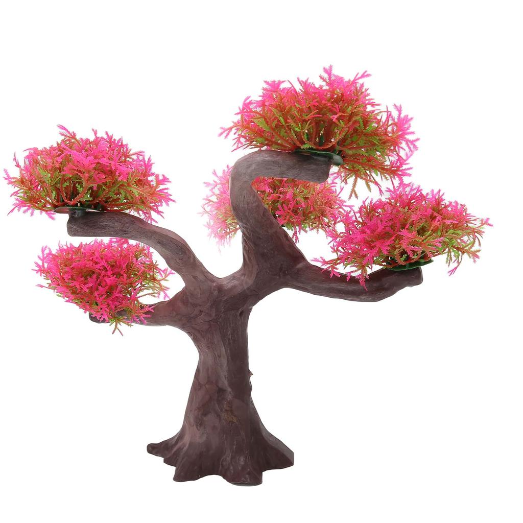 Aquarium Plant Ornament Simulation Artificial Beautiful Landscape Fish   Decoration Pink