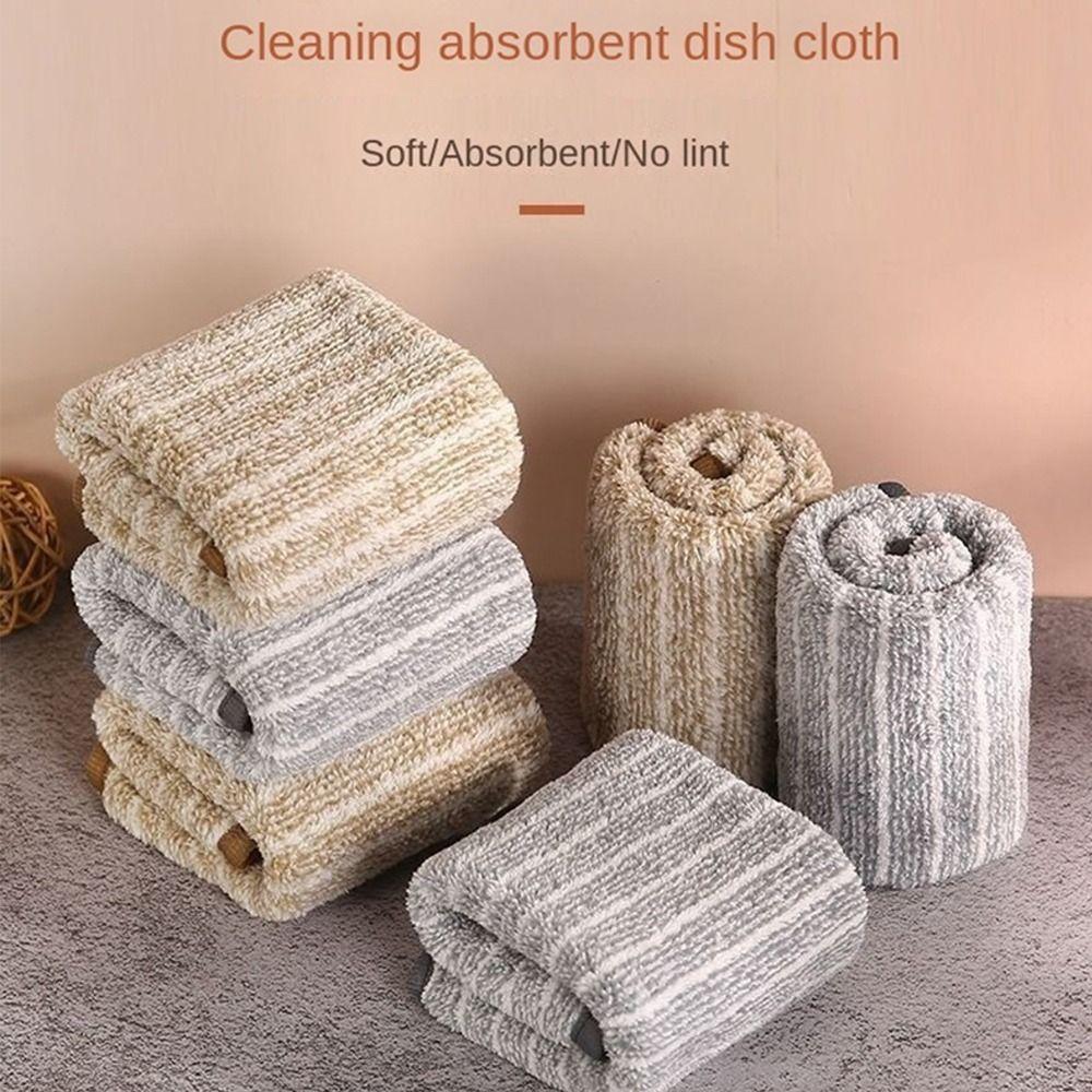 Absorbent Kitchen Rag Non-Stick Oil Bamboo Charcoal Fiber Cloth Cleaning Towel  for Home Kitchen