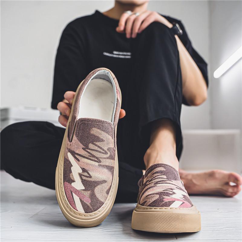 Fashion PARZIVAL Men Shoes Summer Canvas Shoes Breathable Outdoor Slip On Walking Sneakers Designer Loafers For Men Tenis De Hombres
