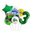 Green Tractor Birthday Decoration Tableware Balloons Cup Plate Truck Vehicle Excavator Kids Boys Party Favors Gift Baby Shower