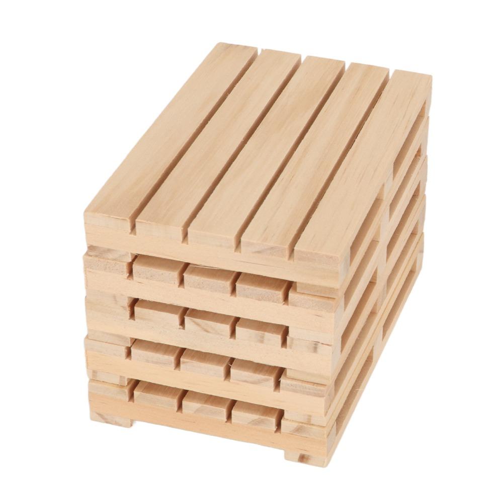 10pcs Rectangle Mini Pallet Coasters DIY Hand Polished Drink Coasters Wooden Coasters For Office