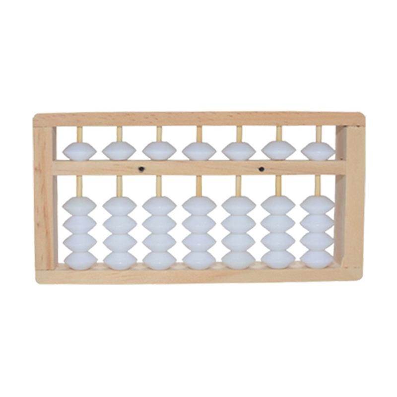 1 шт. Портативные детские математические арифметические счеты, счетная рамка, обучающая игрушка для студентов, 7 столбцов, 5 косточек, деревянный абакус белый