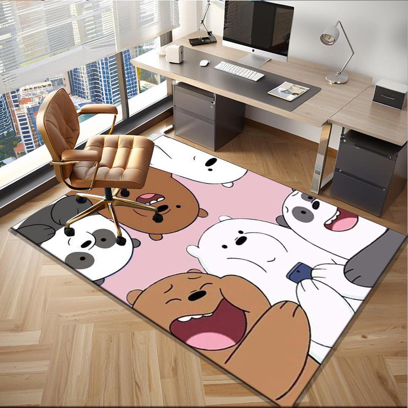 Bears Friends Adventure Office Rug Chair Mat, Game Carpet, Suitable for Front Door, Bedroom, Living Room, Desk, Holiday Gift