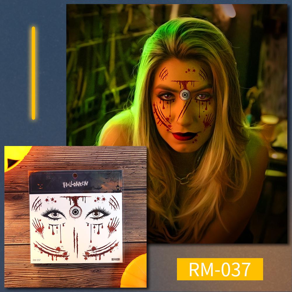 Realistic Halloween Scar Face Tattoo Stickers - Waterproof Makeup Terror Stickers