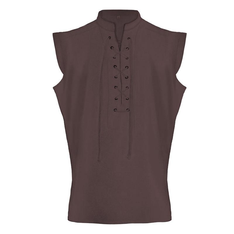 Mens Retro Gothic Sleeveless Jacket Medieval Costume Vest Top Waistcoats S вино красного