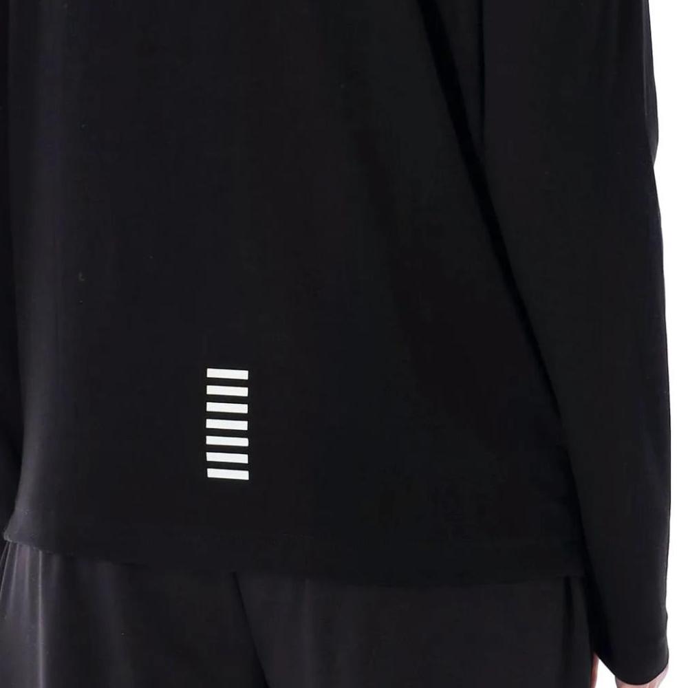 Emporio Armani Ea7 Solid Color Letter Logo Print Polo Neck Long Sleeve Polo Shirt Men Tops Black 8NPF15-PJVQZ-1200