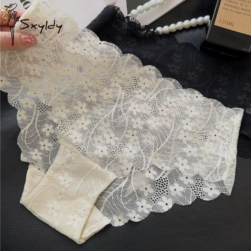 Women's Sweet Lace Panties Girls Seamless Sexy Underwear Low Waist Thin Hollow Out Briefs