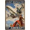 RetroWing 1PC Airplane Metal Wall Sign  Vintage Decor Charming UV Resistant Home Bar Garage Accent