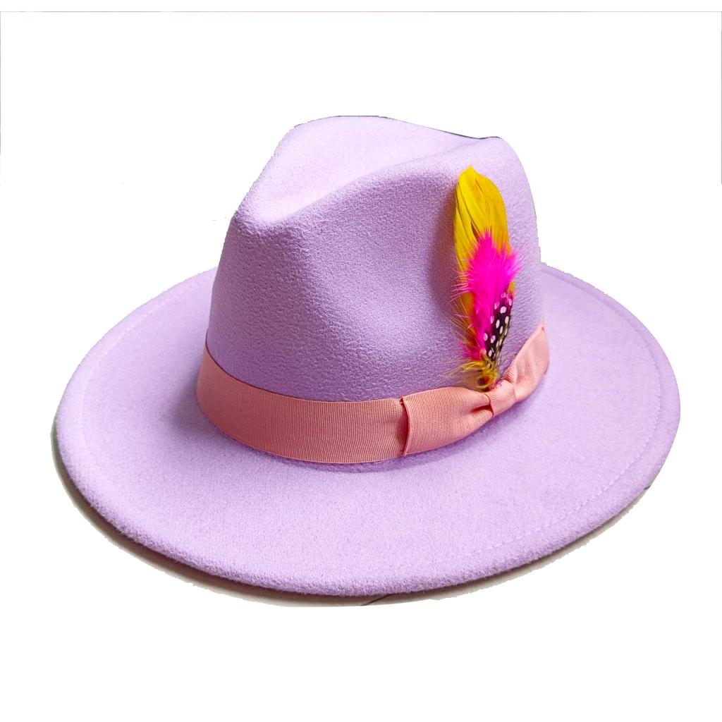 Skórzany Różowy Kapelusz Fedora z Szerokim Rondem Jazzowy Kapelusz Jesień/Zima Klasyczny Elegancki Kapelusz Panama Kapelusz Dżentelmena Sombrero