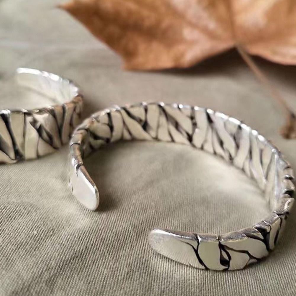 Lucky Simple Irregular Open Metal Fashion Jewelry Korean Style Bracelet Men Cuff Bangle Man Bangle