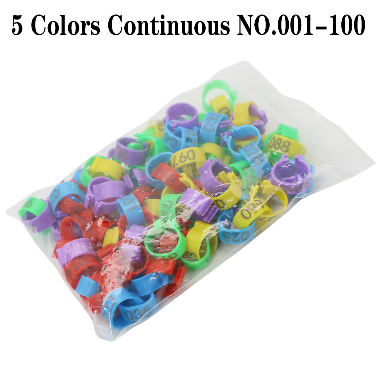 

100 pcs Inside diameter 1.6cm snap-on Chicken Foot Ring 001-100 Duck Goose Bird Quail Poultry Hen Ring Poultry Recognition червоний