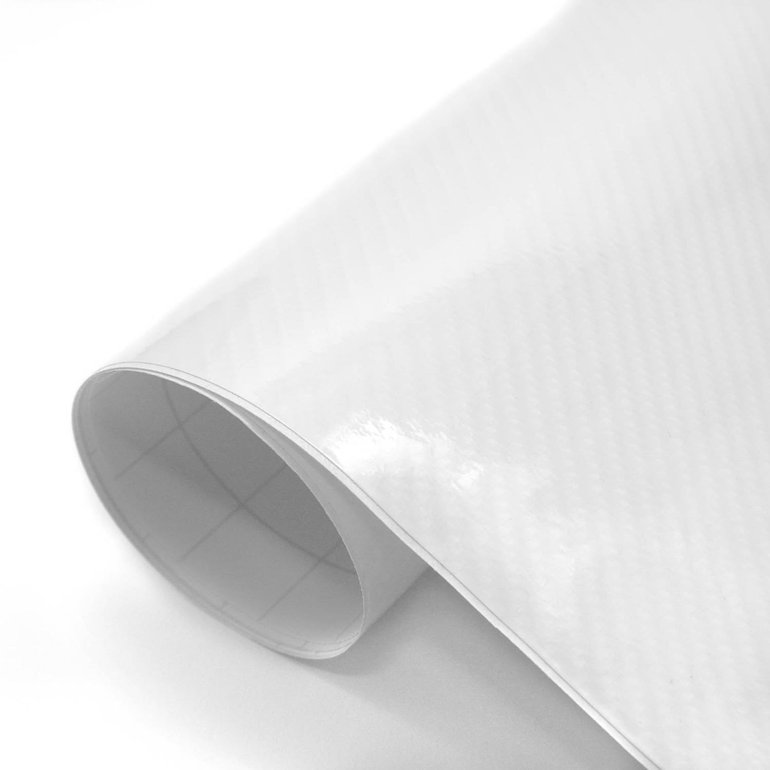 

IlMondoMall 4D Carbon Sheet High Gloss Carbon Look Carbon Sticker Glossy White (White, 60 x 118 inches) 152 x 300cm белый