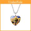 Charming Heart Shaped Shrek Time Gemstone Pendant Necklace For Unique Style With Colorful Variants