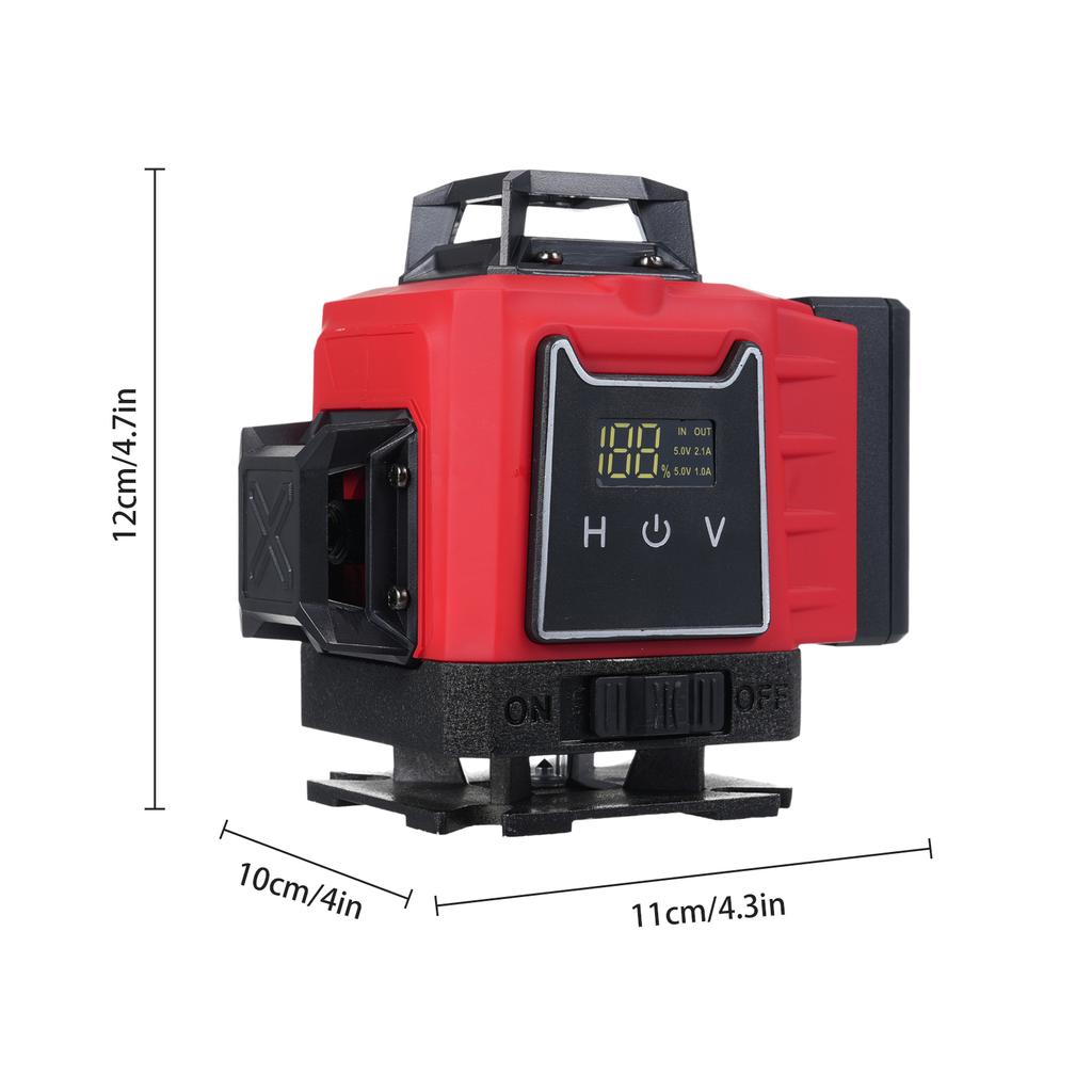 Multifunctional 4D 16 Lines Laser Level 3 Degrees  Selfleveling Machine with Level Bubble Powered by