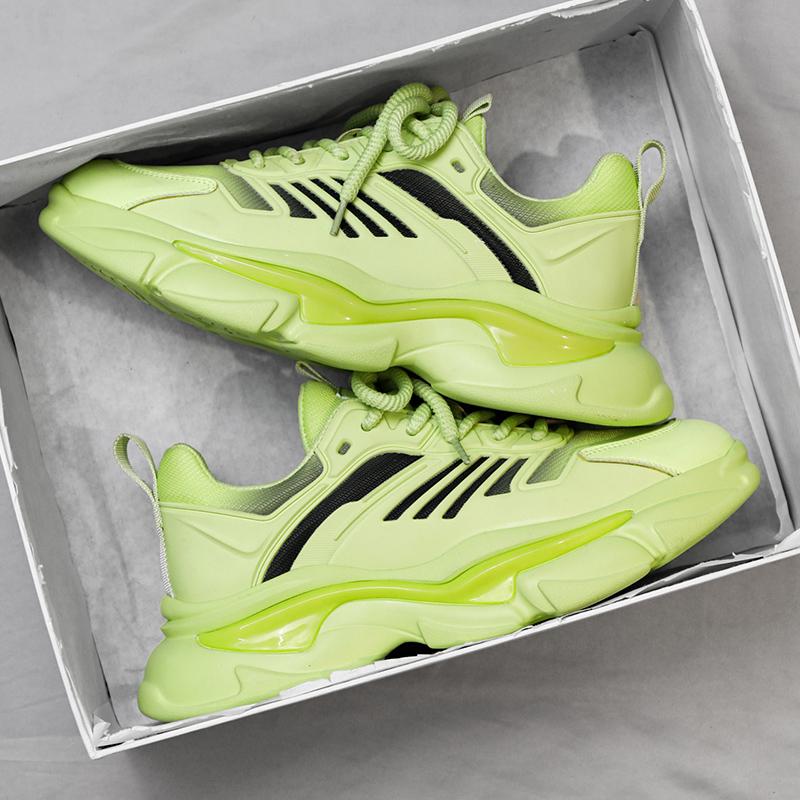 

Мужская обувь, новые модные кроссовки с толстой подошвой, увеличивающие рост, для активного отдыха, противоскользящие, удобные, повседневные кроссовки 44 зелёный