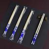 Sheng Rong Ya 24CM Individually Wrapped Blue-White Disposable Chopsticks for Fast Food, Hotel, Hot Pot, and Takeaway