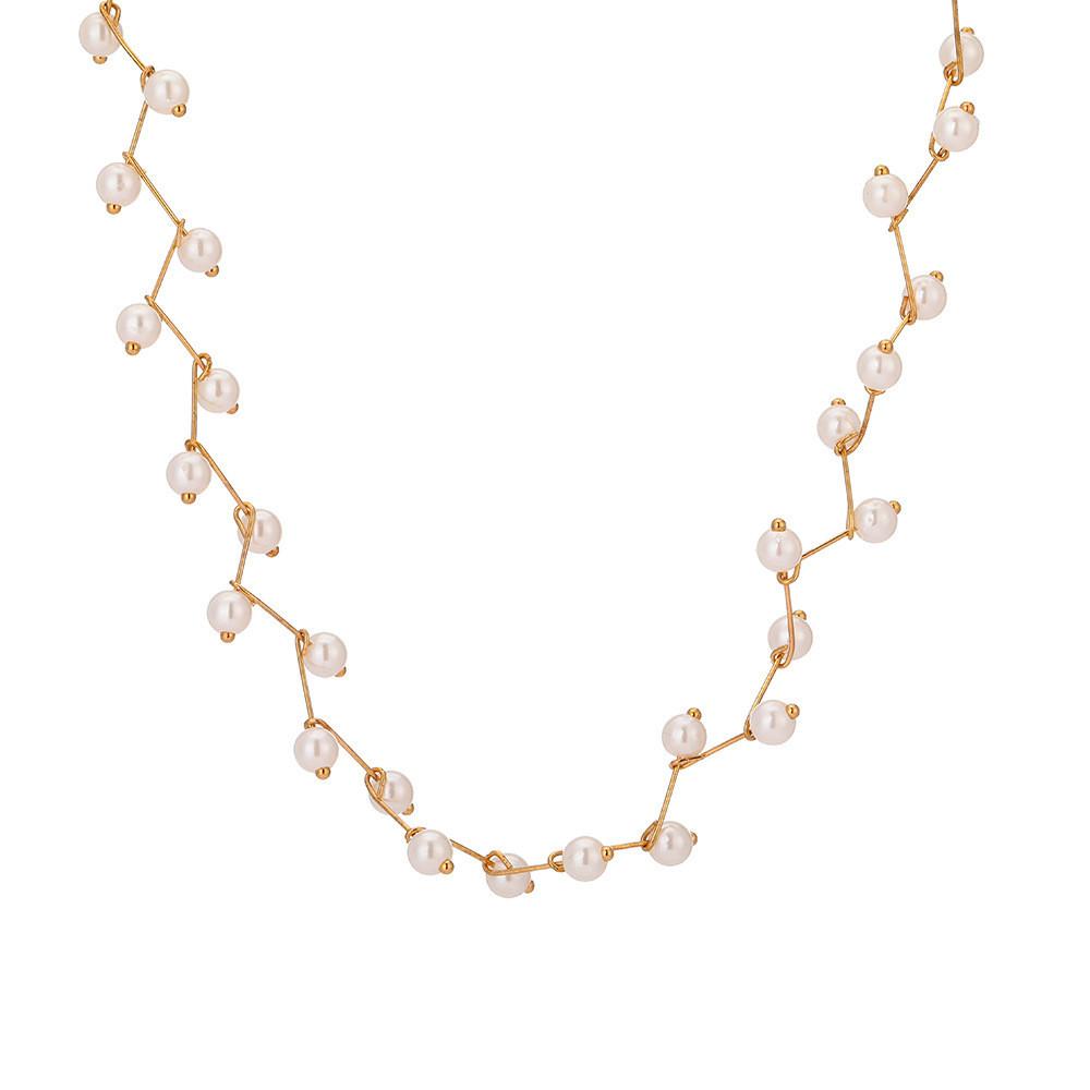 Elegant Irregular Pearl Choker Necklace Unique Fashionable Geometric Design For Women