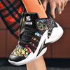 Mode Rosa Graffiti Herren Basketball-Sneakers Print Sportschuhe Herren High Top Rutschfeste Basketballschuhe Herren chaussure basket