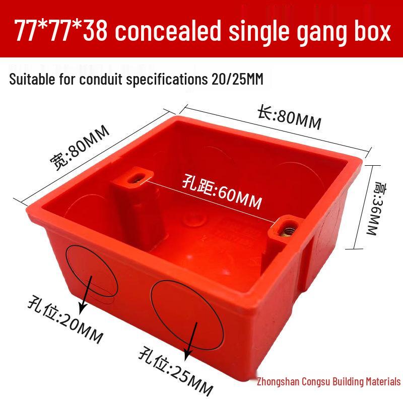 PVC Concealed 86 Type Switch Socket Junction Box for Home Decoration Wiring
