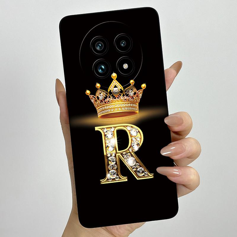 Liquid Silicone Crown Letter Phone Case For Realme 13 Pro Plus 13Pro 13ProPlus 5G Shockproof Camera Lens Protect Soft Back Cover