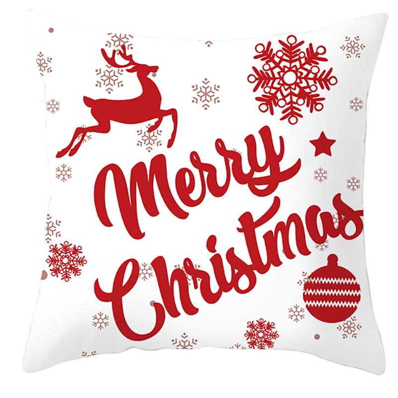 Christmas Elk Pillow Cover Home Gift Cushion Cover Fabric Sofa Pillow Cover