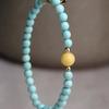 Elegant Natural Turquoise & Amber Bead Bracelet for Bestie or Girlfriend